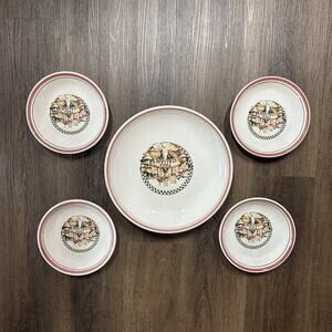 Vtg Himark Tre Ci Pasta Italiana Serving Bowl Set Made in Italy Castle 5 Piece